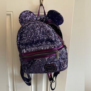 Purple Sequin Loungefly Bag